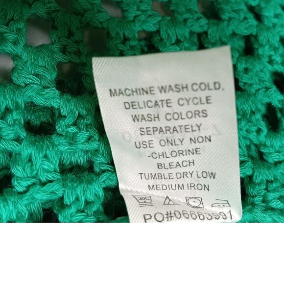 Jessica London Open Knit Crochet Cardigan Sweater Short Sleeves Size 12 - Picture 5 of 7